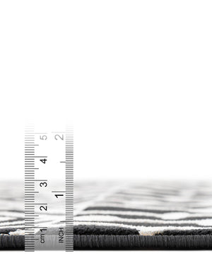 Black and White 2' 3 x 8' Milano Runner Area Rug 100% Polyester with Cotton Backing Modern Contemporary Carpet for Home Decor Interior Design for Sale at Rug Engine