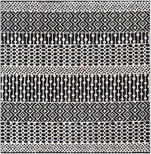 Black and White 8' 3 x 8' 3 Milano Square Area Rug 100% Polyester with Cotton Backing Modern Contemporary Carpet for Home Decor Interior Design for Sale at Rug Engine