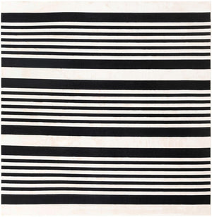 Black and White 9' 10 x 9' 10 Milano Square Area Rug 100% Polyester with Cotton Backing Modern Contemporary Carpet for Home Decor Interior Design for Sale at Rug Engine