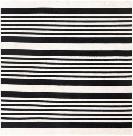 Black and White 9' 10 x 9' 10 Milano Square Area Rug 100% Polyester with Cotton Backing Modern Contemporary Carpet for Home Decor Interior Design for Sale at Rug Engine