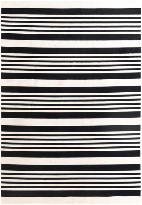 Black and White 9' 10 x 14' 1 Milano Rectangle Area Rug 100% Polyester with Cotton Backing Modern Contemporary Carpet for Home Decor Interior Design for Sale at Rug Engine