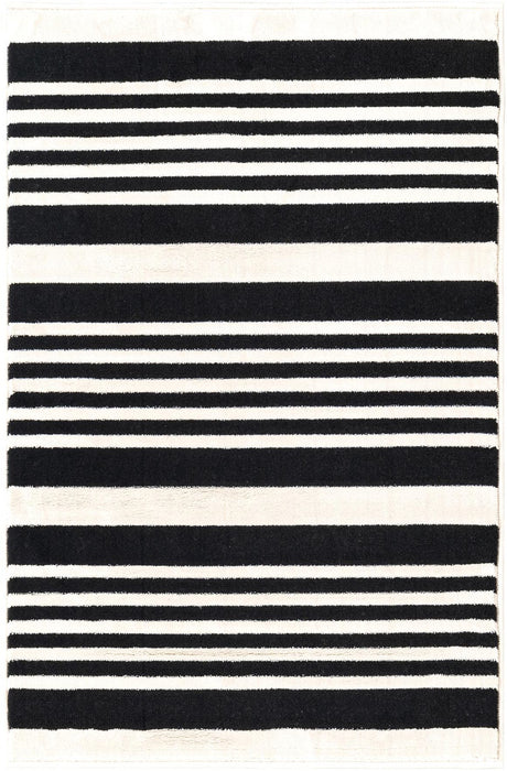 Black and White 2' 3 x 3' 1 Milano Rectangle Area Rug 100% Polyester with Cotton Backing Modern Contemporary Carpet for Home Decor Interior Design for Sale at Rug Engine