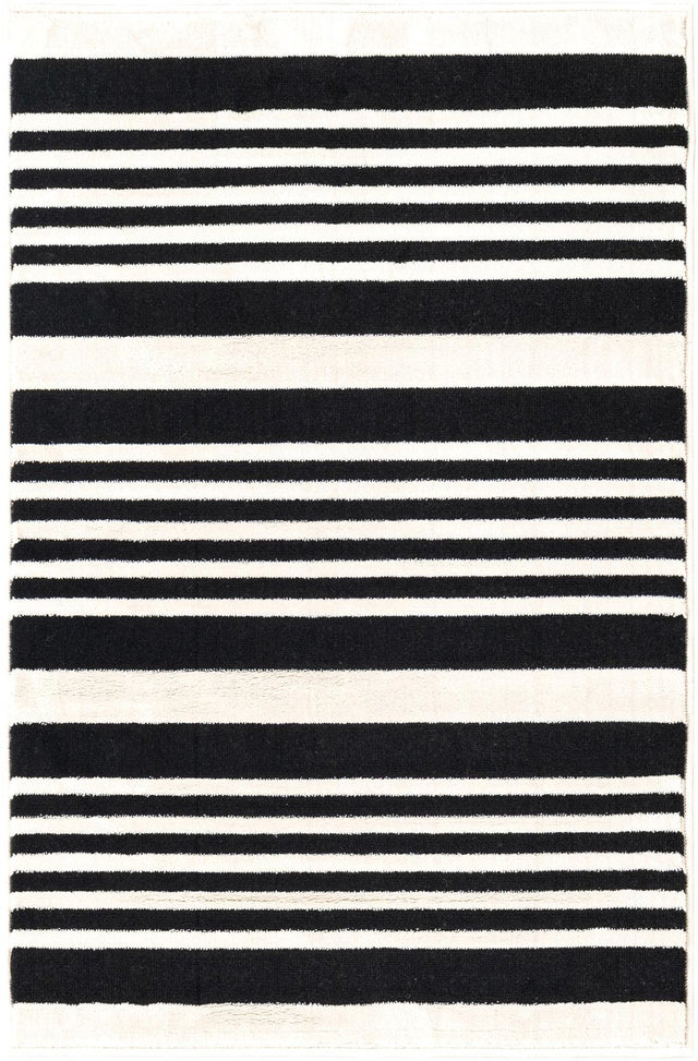 Black and White 2' 3 x 3' 1 Milano Rectangle Area Rug 100% Polyester with Cotton Backing Modern Contemporary Carpet for Home Decor Interior Design for Sale at Rug Engine