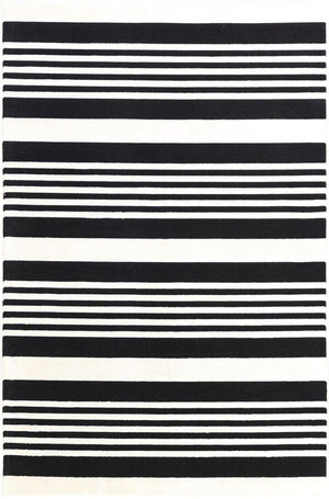 Black and White 4' 5 x 6' 1 Milano Rectangle Area Rug 100% Polyester with Cotton Backing Modern Contemporary Carpet for Home Decor Interior Design for Sale at Rug Engine