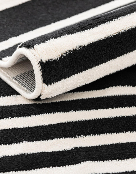 Black and White 9' 10 x 12' Milano Rectangle Area Rug 100% Polyester with Cotton Backing Modern Contemporary Carpet for Home Decor Interior Design for Sale at Rug Engine