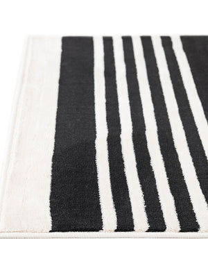 Black and White 8' 3 x 10' Milano Rectangle Area Rug 100% Polyester with Cotton Backing Modern Contemporary Carpet for Home Decor Interior Design for Sale at Rug Engine