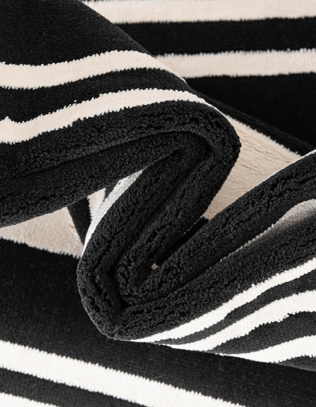Black and White 2' 3 x 3' 1 Milano Rectangle Area Rug 100% Polyester with Cotton Backing Modern Contemporary Carpet for Home Decor Interior Design for Sale at Rug Engine