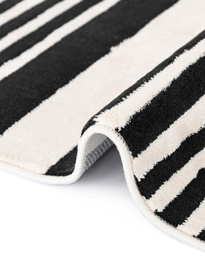 Black and White 9' 10 x 12' Milano Rectangle Area Rug 100% Polyester with Cotton Backing Modern Contemporary Carpet for Home Decor Interior Design for Sale at Rug Engine