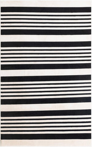Black and White 5' 3 x 8' Milano Rectangle Area Rug 100% Polyester with Cotton Backing Modern Contemporary Carpet for Home Decor Interior Design for Sale at Rug Engine