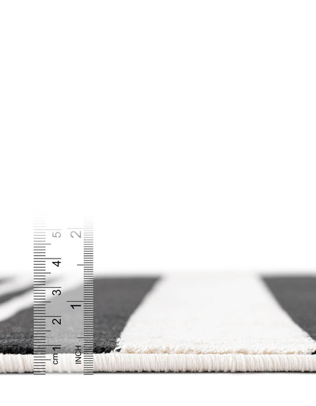 Black and White 2' 3 x 8' Milano Runner Area Rug 100% Polyester with Cotton Backing Modern Contemporary Carpet for Home Decor Interior Design for Sale at Rug Engine