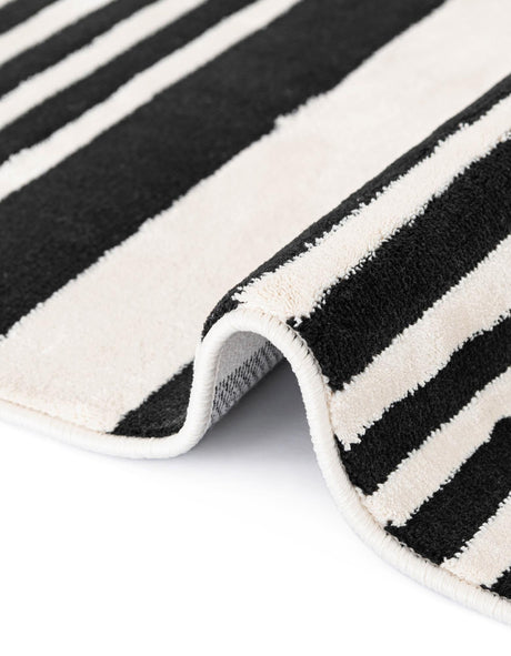 Black and White 2' 3 x 6' 1 Milano Runner Area Rug 100% Polyester with Cotton Backing Modern Contemporary Carpet for Home Decor Interior Design for Sale at Rug Engine
