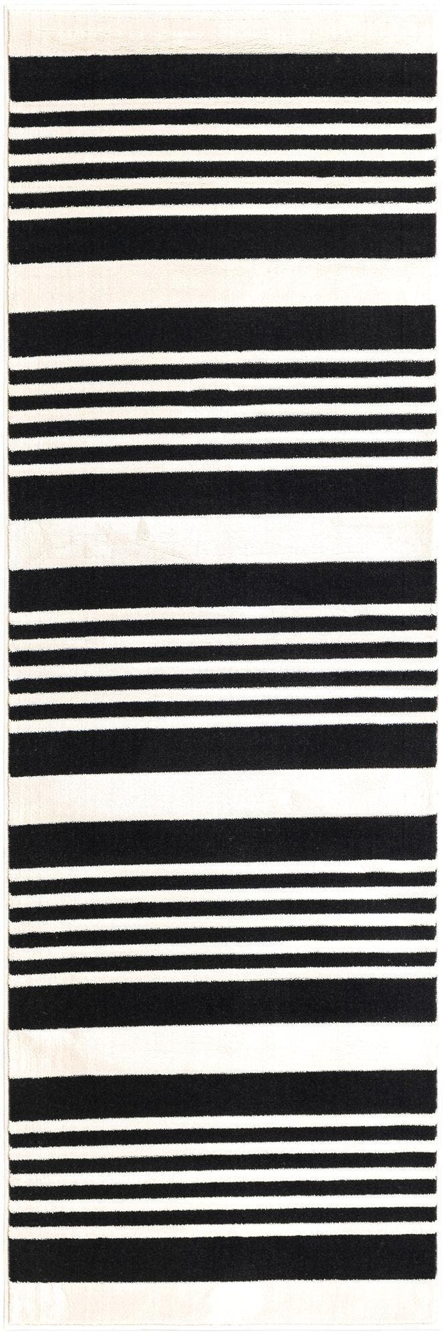 Black and White 2' 3 x 6' 1 Milano Runner Area Rug 100% Polyester with Cotton Backing Modern Contemporary Carpet for Home Decor Interior Design for Sale at Rug Engine