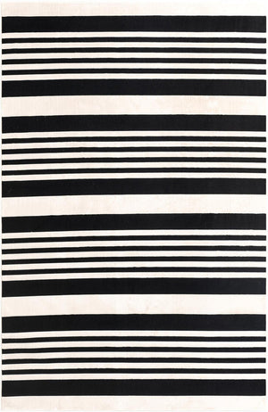 Black and White 6' 4 x 9' Milano Rectangle Area Rug 100% Polyester with Cotton Backing Modern Contemporary Carpet for Home Decor Interior Design for Sale at Rug Engine