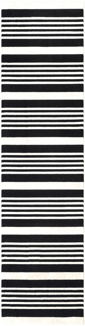 Black and White 2' 3 x 8' Milano Runner Area Rug 100% Polyester with Cotton Backing Modern Contemporary Carpet for Home Decor Interior Design for Sale at Rug Engine