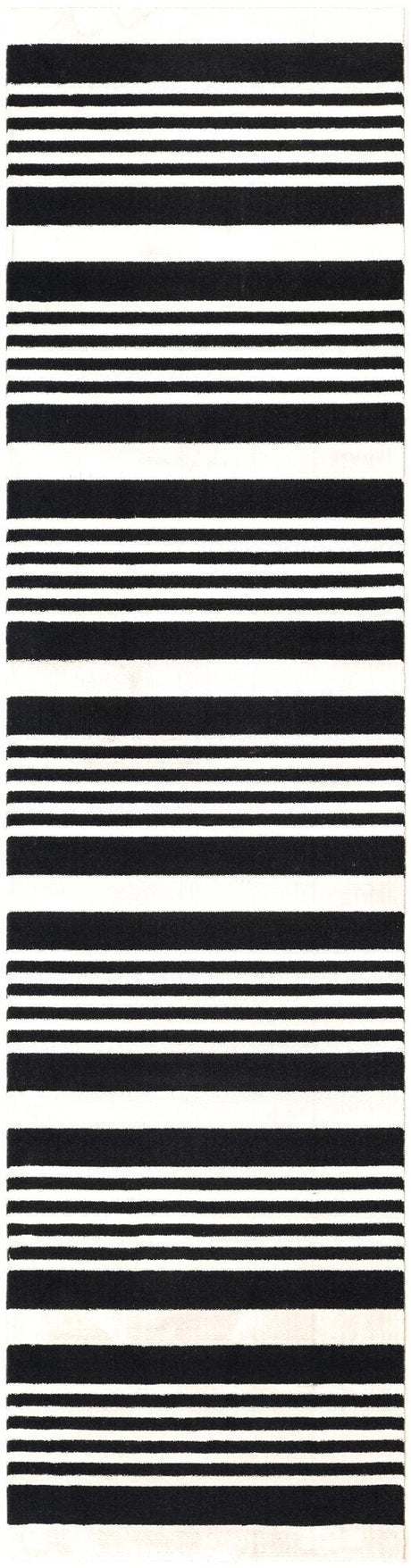Black and White 2' 3 x 8' Milano Runner Area Rug 100% Polyester with Cotton Backing Modern Contemporary Carpet for Home Decor Interior Design for Sale at Rug Engine
