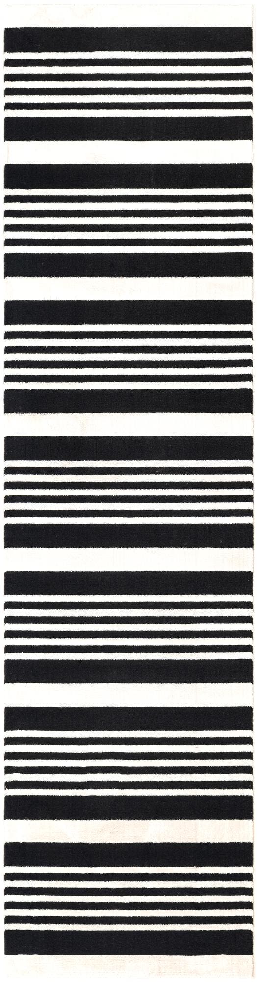 Black and White 2' 3 x 8' Milano Runner Area Rug 100% Polyester with Cotton Backing Modern Contemporary Carpet for Home Decor Interior Design for Sale at Rug Engine