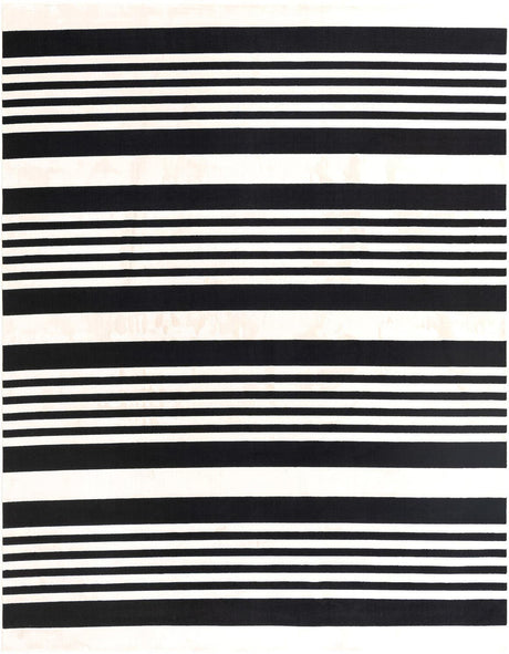 Black and White 8' 3 x 10' Milano Rectangle Area Rug 100% Polyester with Cotton Backing Modern Contemporary Carpet for Home Decor Interior Design for Sale at Rug Engine