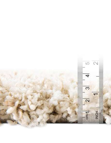Beige and Ivory 5' 3 x 8' Soft Touch Shag Rectangle Area Rug Thick Soft Touch Fluffy & Plush Shaggy Pile