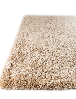 Beige and Ivory 5' 3 x 8' Soft Touch Shag Rectangle Area Rug Thick Soft Touch Fluffy & Plush Shaggy Pile