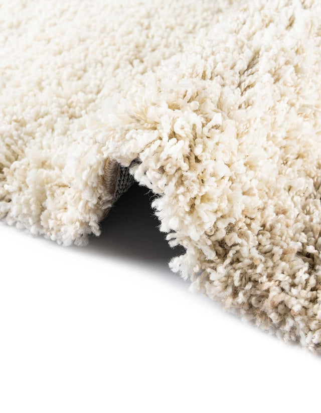 Beige and Ivory 5' 3 x 8' Soft Touch Shag Rectangle Area Rug Thick Soft Touch Fluffy & Plush Shaggy Pile