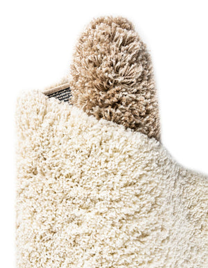 Beige and Ivory 5' 3 x 8' Soft Touch Shag Rectangle Area Rug Thick Soft Touch Fluffy & Plush Shaggy Pile