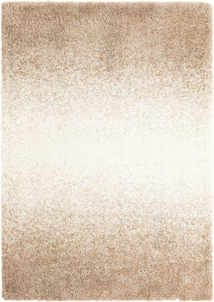 Beige and Ivory 5' 3 x 8' Soft Touch Shag Rectangle Area Rug Thick Soft Touch Fluffy & Plush Shaggy Pile