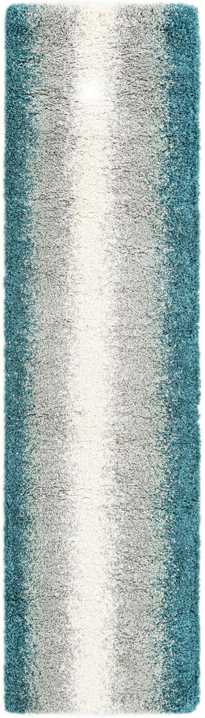 Teal 2' 7 x 10' Soft Touch Shag Runner Area Rug Thick Soft Touch Fluffy & Plush Shaggy Pile