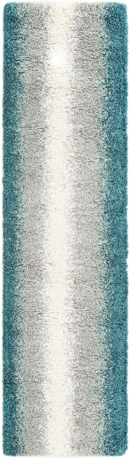 Teal 2' 7 x 10' Soft Touch Shag Runner Area Rug Thick Soft Touch Fluffy & Plush Shaggy Pile