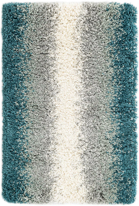 Teal 2' x 3' 1 Soft Touch Shag Rectangle Area Rug Thick Soft Touch Fluffy & Plush Shaggy Pile