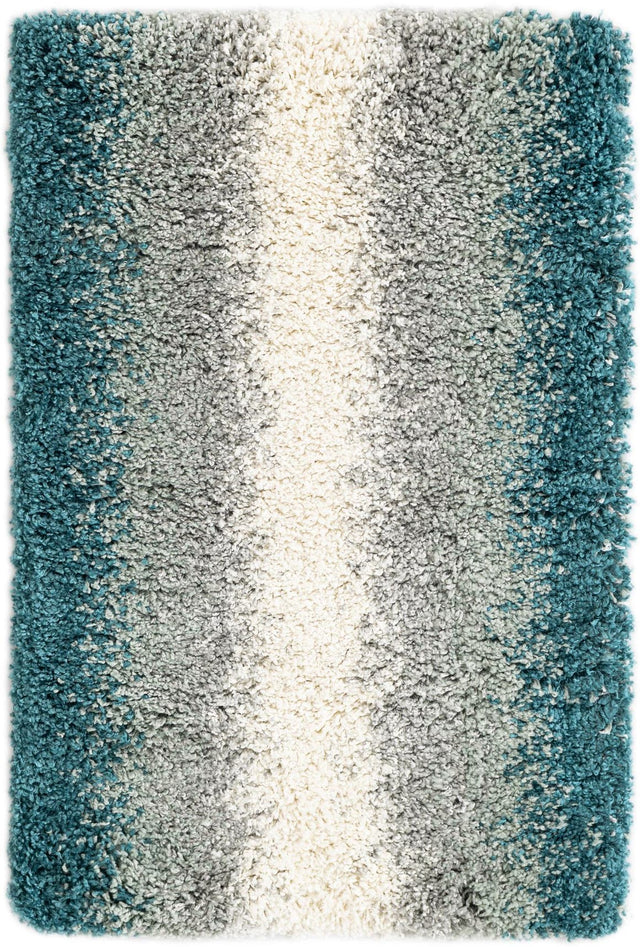 Teal 2' x 3' 1 Soft Touch Shag Rectangle Area Rug Thick Soft Touch Fluffy & Plush Shaggy Pile