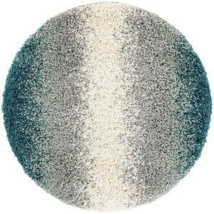 Teal 3' 3 x 3' 3 Soft Touch Shag Round Area Rug Thick Soft Touch Fluffy & Plush Shaggy Pile