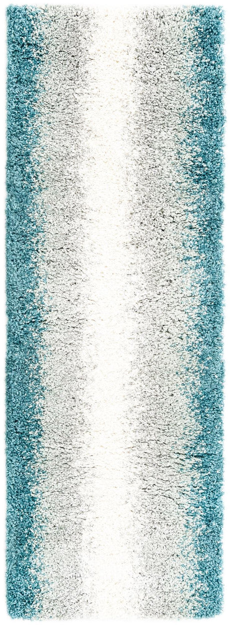 Teal 2' x 6' 1 Soft Touch Shag Runner Area Rug Thick Soft Touch Fluffy & Plush Shaggy Pile