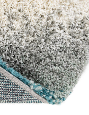 Teal 3' 3 x 3' 3 Soft Touch Shag Round Area Rug Thick Soft Touch Fluffy & Plush Shaggy Pile