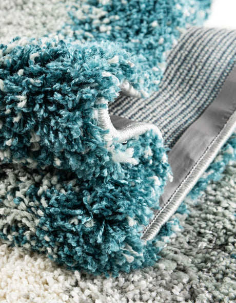 Teal 7' 10 x 7' 10 Soft Touch Shag Round Area Rug Thick Soft Touch Fluffy & Plush Shaggy Pile 100% Polypropylene Unique Carpet for Modern Home Interiors for Sale at Rug Engine