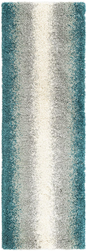 Teal 2' 7 x 8' Soft Touch Shag Runner Area Rug Thick Soft Touch Fluffy & Plush Shaggy Pile