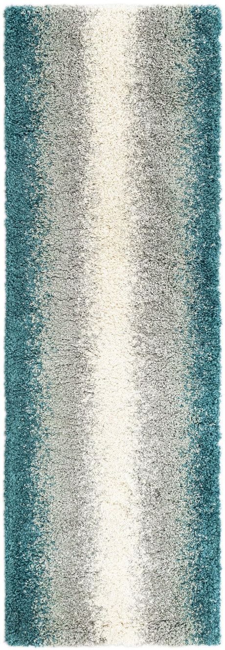 Teal 2' 7 x 8' Soft Touch Shag Runner Area Rug Thick Soft Touch Fluffy & Plush Shaggy Pile