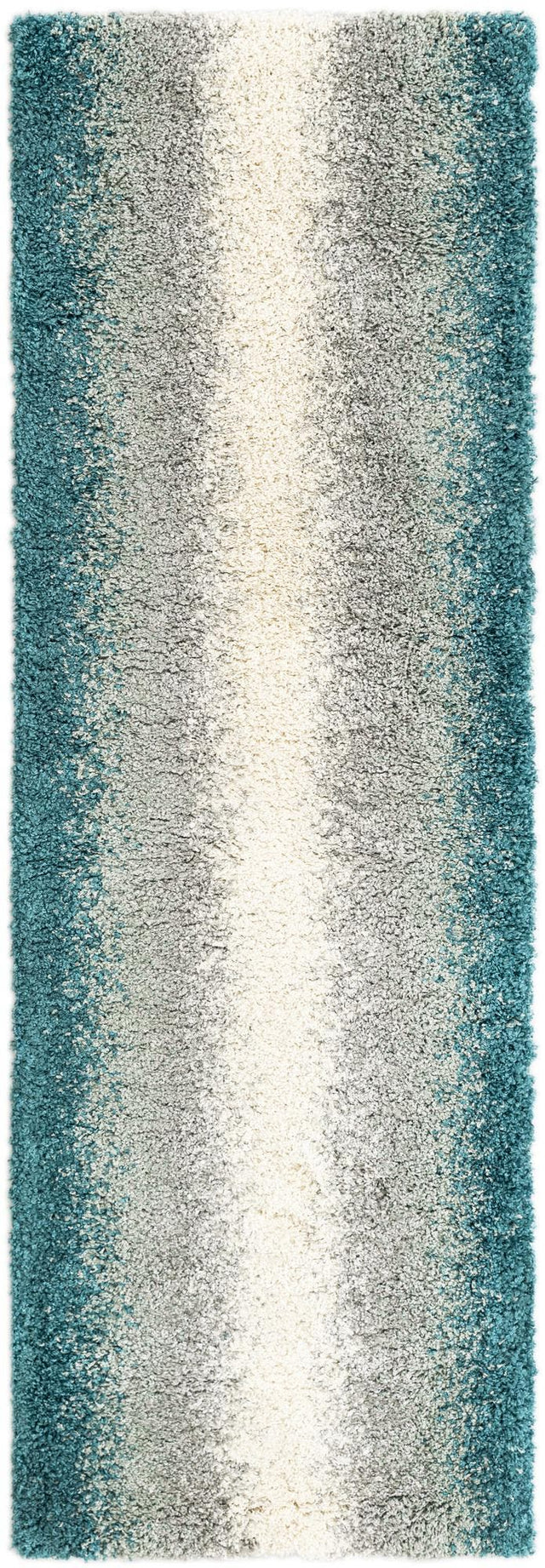 Teal 2' 7 x 8' Soft Touch Shag Runner Area Rug Thick Soft Touch Fluffy & Plush Shaggy Pile