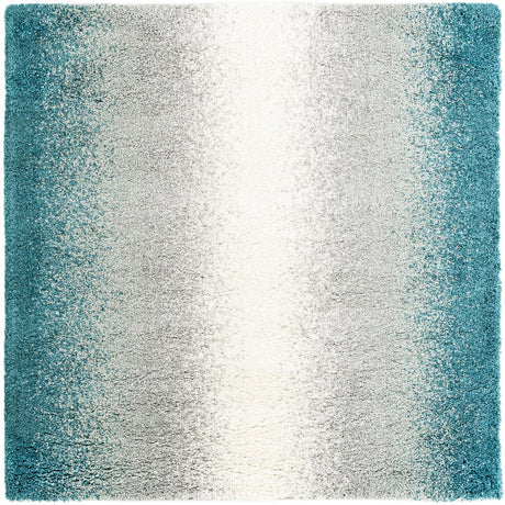 Teal 7' 10 x 7' 10 Soft Touch Shag Square Area Rug Thick Soft Touch Fluffy & Plush Shaggy Pile