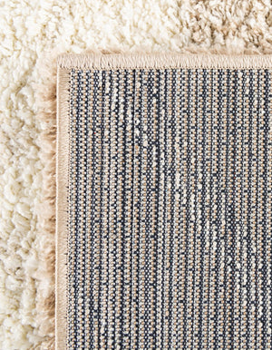 Beige and Ivory 5' 3 x 8' Soft Touch Shag Rectangle Area Rug Thick Soft Touch Fluffy & Plush Shaggy Pile