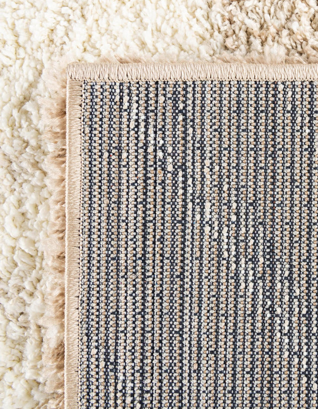 Beige and Ivory 5' 3 x 8' Soft Touch Shag Rectangle Area Rug Thick Soft Touch Fluffy & Plush Shaggy Pile