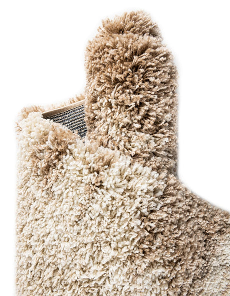 Beige and Ivory 5' 3 x 8' Soft Touch Shag Rectangle Area Rug Thick Soft Touch Fluffy & Plush Shaggy Pile 100% Polypropylene Unique Carpet for Modern Home Interiors for Sale at Rug Engine