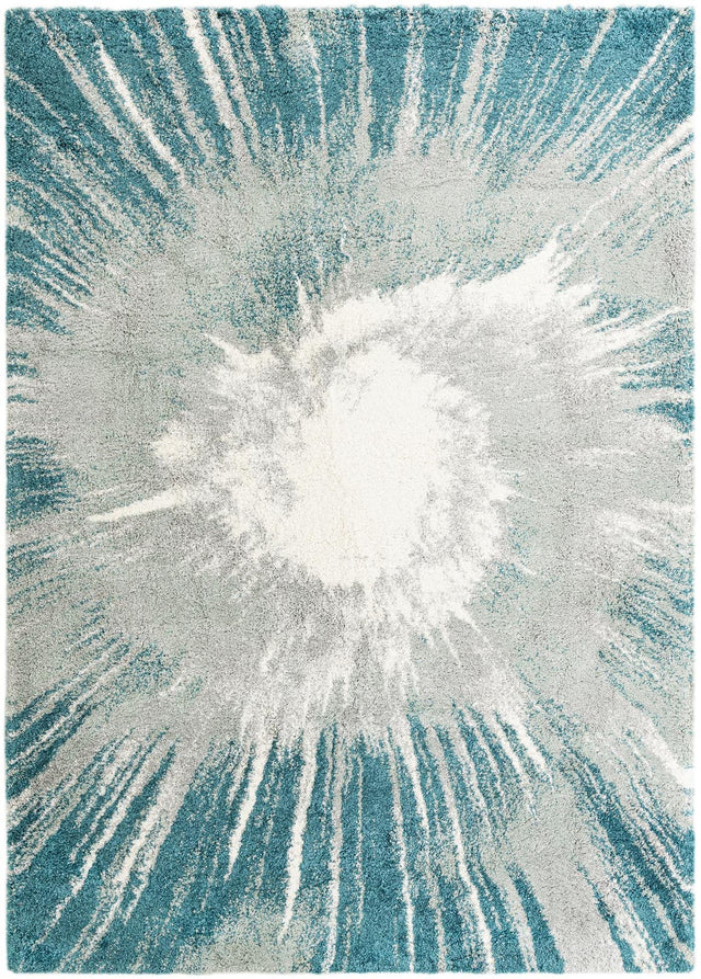 Teal 9' 10 x 14' 1 Soft Touch Shag Rectangle Area Rug Thick Soft Touch Fluffy & Plush Shaggy Pile
