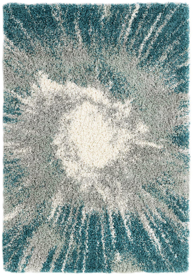 Teal 4' 1 x 6' 1 Soft Touch Shag Rectangle Area Rug Thick Soft Touch Fluffy & Plush Shaggy Pile