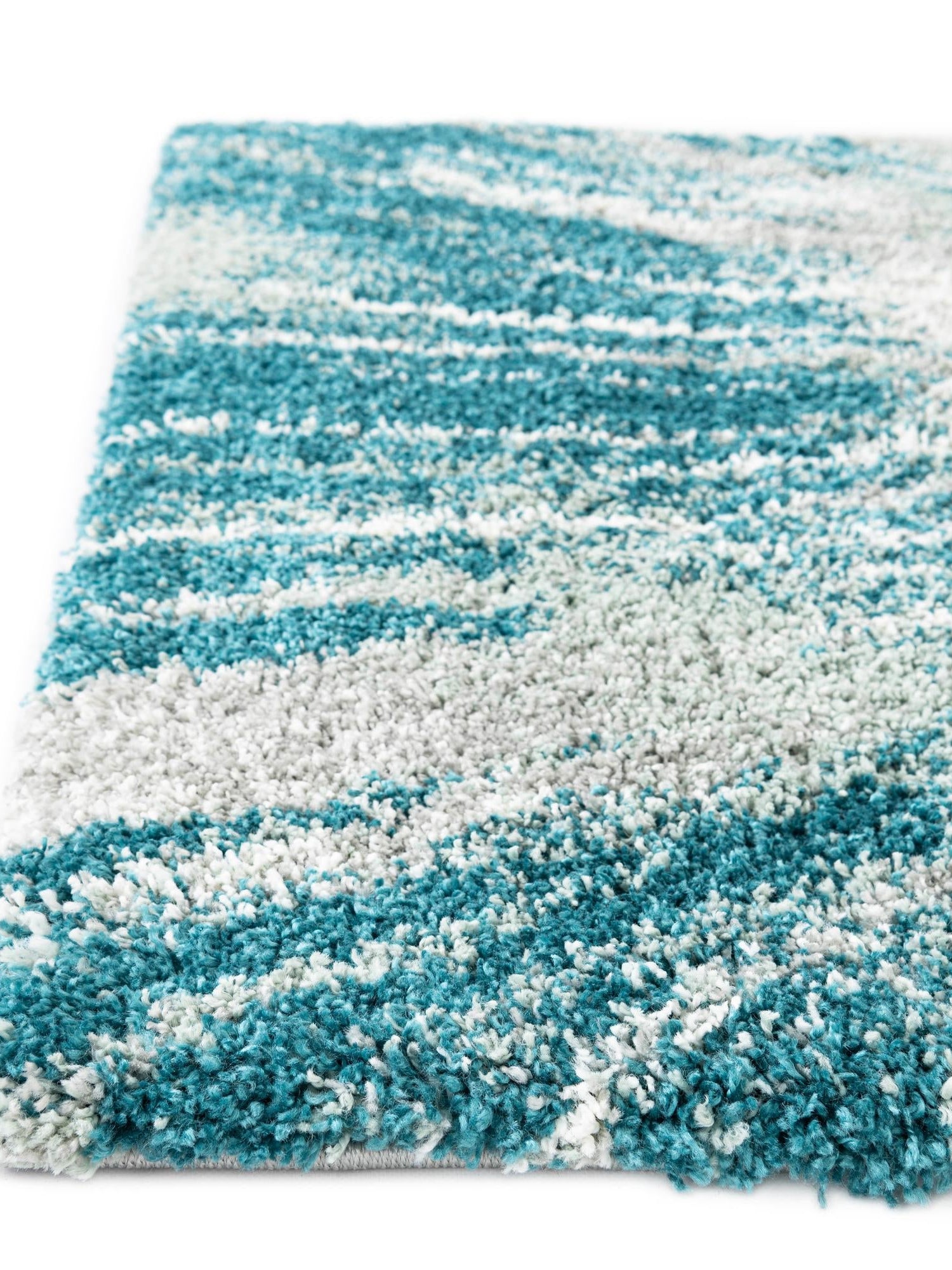Teal 7' 1 x 10' Soft Touch Shag Rectangle Area Rug Thick Soft Touch Fluffy & Plush Shaggy Pile 100% Polypropylene Unique Carpet for Modern Home Interiors for Sale at Rug Engine