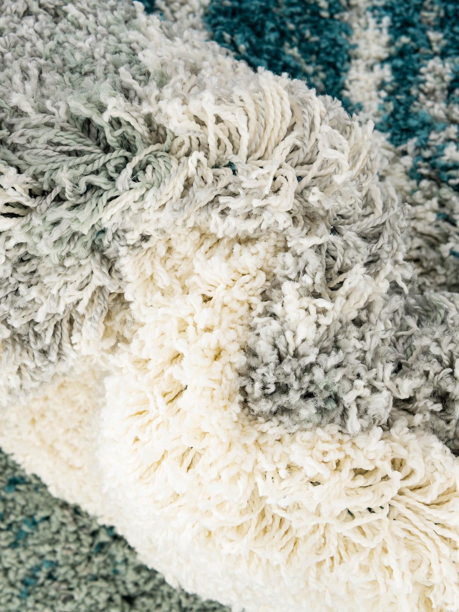Teal 5' 3 x 8' Soft Touch Shag Rectangle Area Rug Thick Soft Touch Fluffy & Plush Shaggy Pile
