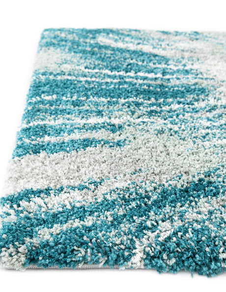 Teal 2' 7 x 8' Soft Touch Shag Runner Area Rug Thick Soft Touch Fluffy & Plush Shaggy Pile 100% Polypropylene Unique Carpet for Modern Home Interiors for Sale at Rug Engine