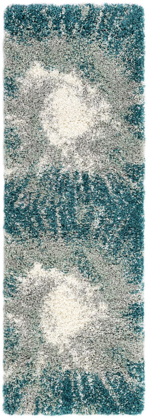 Teal 2' x 6' 1 Soft Touch Shag Runner Area Rug Thick Soft Touch Fluffy & Plush Shaggy Pile