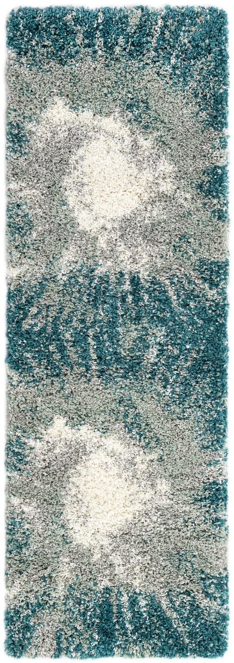 Teal 2' x 6' 1 Soft Touch Shag Runner Area Rug Thick Soft Touch Fluffy & Plush Shaggy Pile