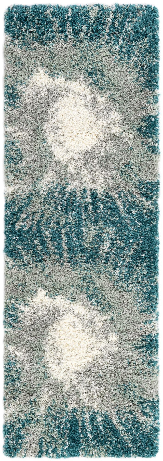 Teal 2' x 6' 1 Soft Touch Shag Runner Area Rug Thick Soft Touch Fluffy & Plush Shaggy Pile