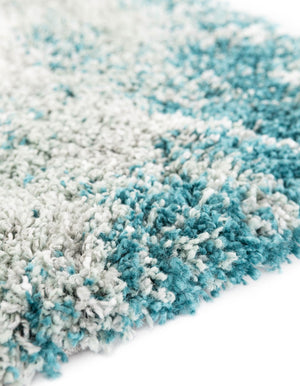 Teal 3' 3 x 3' 3 Soft Touch Shag Round Area Rug Thick Soft Touch Fluffy & Plush Shaggy Pile